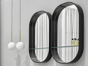 EOS-C - Oval framed wall-mounted mirror _ Ceramica Cielo